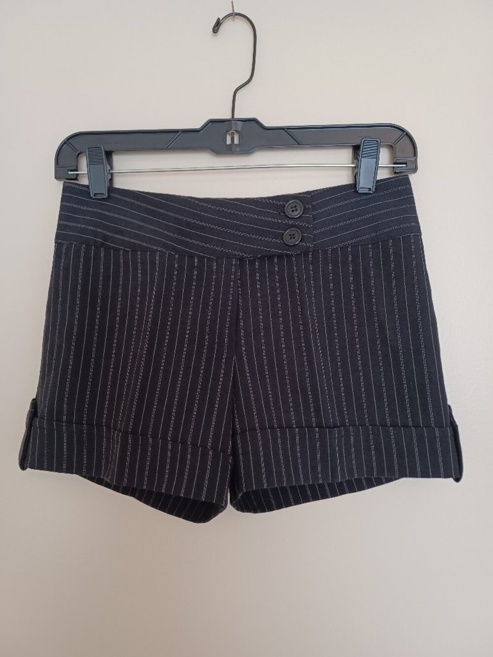 Black Pinstripe Shorts, Size 1